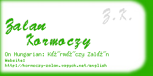 zalan kormoczy business card